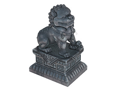 亚洲狮子雕像传统遗产异国风格塑像传家宝插图数字金属历史图片