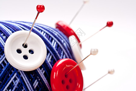 带纽扣的毛球针线程针线活细绳裁缝工艺制衣纺织品工作材料爱好图片