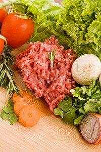 牛排肉洋葱食物香菜沙拉营养烹饪碎肉图片