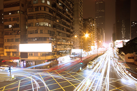 交通夜间场景汽车市中心车辆摩天大楼运动大街建筑学辉光城市图片