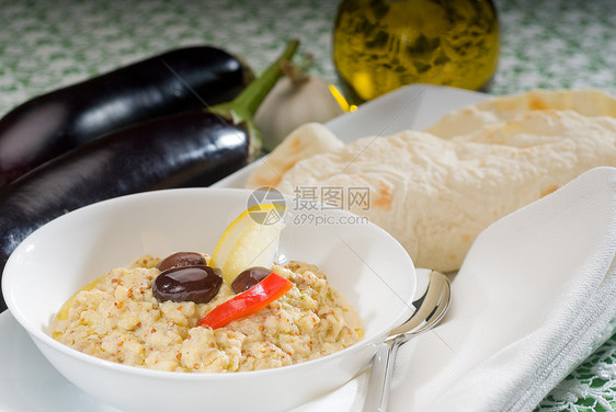 巴丁巴巴加努什巴巴柠檬美食食物茄子餐巾蔬菜面包托盘起动机图片