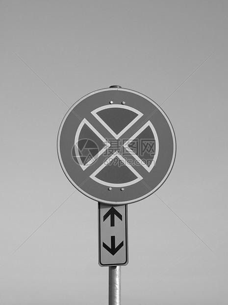 无停车标志交通天空街道过境蓝色信号运输图片