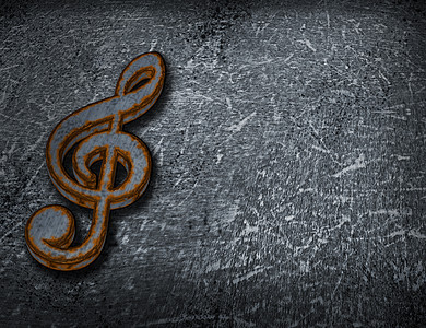 粗木背景上的生锈小刀唱歌交响乐岩石笔记娱乐旋律插图乐器音乐会音乐图片