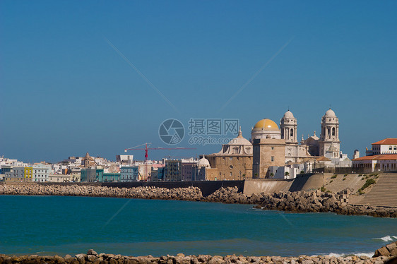 卡迪兹大教堂岩石文化天炉建筑物城市圆顶景观建筑地标牧师图片