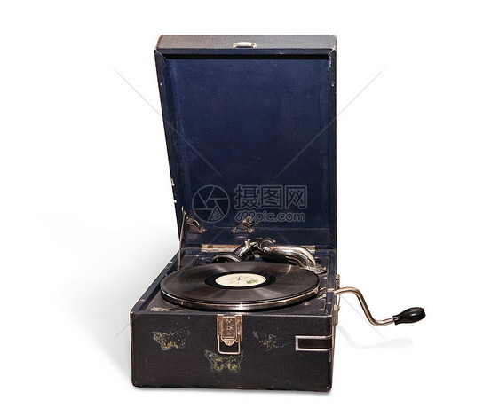 古老的英语古董记录剪裁博物馆休闲磁盘留声机曲柄小路闲暇图片