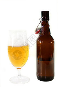 啤酒玻璃酵母液体酒精瓶子白色食物酒花泡沫图片