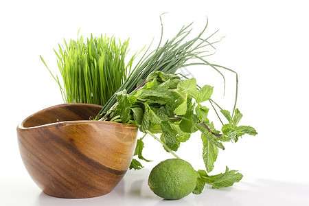 健康绿色食品叶子香葱盘子小麦宏观饮食美食树叶薄荷烹饪图片