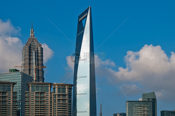 从 puxi 的上海布东风景场景外滩高楼摩天大楼景观商业建筑天空蓝色城市图片
