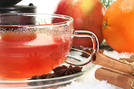 冬茶橙子八角酿造肉桂茶壶香料茶杯图片