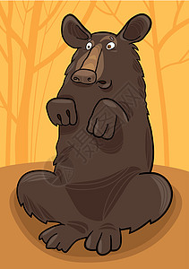 巴里巴美黑熊野生动物插图棕色漫画荒野卡通片哺乳动物动物园黑色生物图片