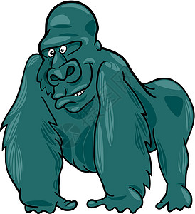 大猩猩绘画国王卡通片动物园生物哺乳动物微笑黑猩猩毛皮银背图片