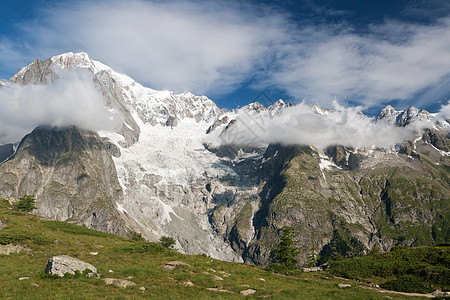 蒙特比安科高度首脑牧场登山岩石旅行晴天假期顶峰冰川图片