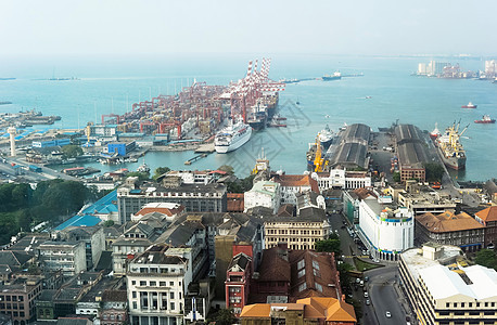 科伦坡港旅行建筑学建筑物市中心货物运输阳光办公室天际摩天大楼图片