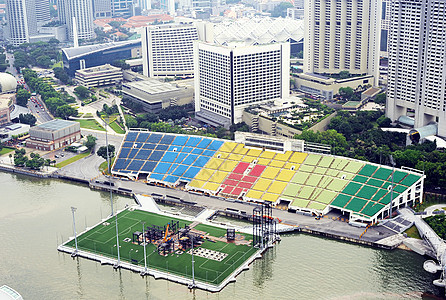 新加坡橄榄球建筑摩天大楼天际码头操场城市运动论坛鸟瞰图图片