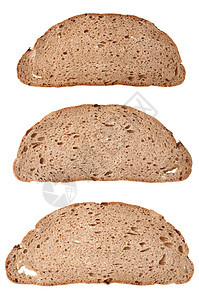 黑麦面包片白色香菜面粉棕色脆皮主食黑色面包图片