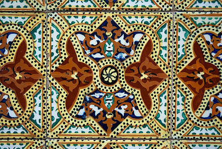 传统葡萄牙阿祖列霍斯陶瓷制品艺术房子瓷砖蓝色文化图片