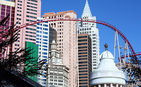 纽约纽约宾馆吸引力假期赌场摩天大楼旅行过山车图片