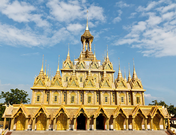 泰国寺庙金子奢华外观宗教文化衬套建筑学雕塑公园地方图片