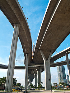 Bhumibol桥的一部分场景地标戒指风景运输蓝色工程建筑天空建筑学图片