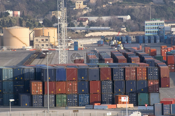 集装箱集装箱在港口托运船厂贮存卸载出口船运血管运输进口起重机海关图片