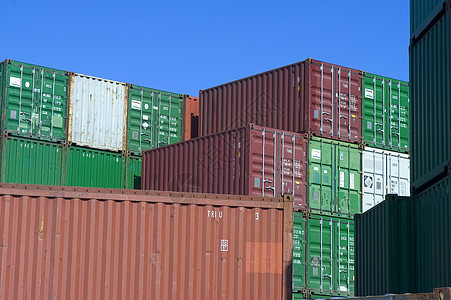 集装箱集装箱在港口托运货运载体船厂后勤加载起重机血管运输商业海关图片