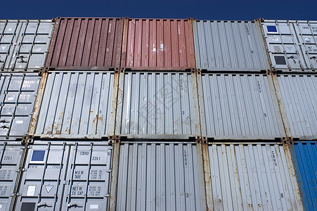 集装箱集装箱在港口托运进口船运送货血管载体金属船厂贮存工业货运图片