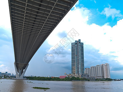 Bhumibol桥的一部分地标建筑民众运输风景戒指建筑学工程天空场景图片