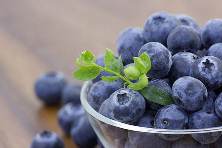 新鲜蓝莓宏观绿色蓝色食物叶子饮食水果浆果图片