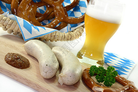 牛肉香肠传统啤酒花园饮料啤酒杯酒精民间海关食物图案图片
