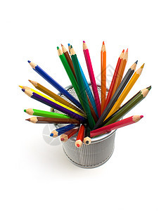 篮子中的铅笔学校艺术工具艺术家白色图片