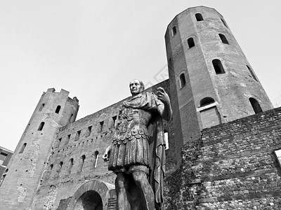 朱利叶斯凯撒神像皇帝黑色白色地标废墟盖乌斯雕像建筑学纪念碑图片