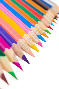 彩色铅笔艺术家白色学校工具艺术图片
