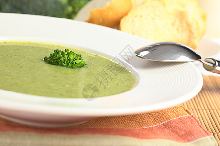 布罗科利奶粉绿色食物蔬菜照片盘子午餐水平营养课程图片