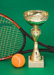 赢得网球锦标赛杯子金子优胜者比赛运动游戏团队白色球拍竞赛图片