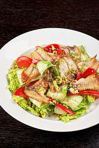 烟沙拉橙子海鲜蔬菜叶子文化海藻盘子美食美味饮食图片