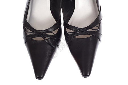 两双鞋子脚跟黑色女性白色皮革衣服鞋类图片