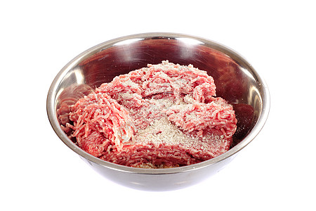 碗中的肉片肉烹饪食物节食面粉牛扒生活金属红色白色美食图片