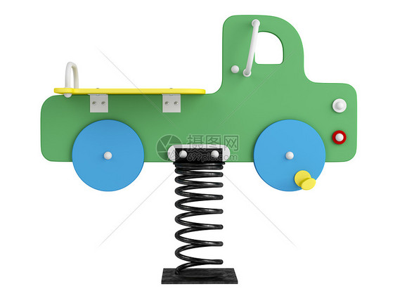 汽车弹簧玩具蓝色乐趣运动工作室喜悦院子孩子游戏插图地面图片