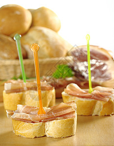 哈姆桑威奇面包早餐照片小吃食物木头图片
