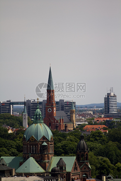 慕尼黑市风景教会建筑学旅行大教堂地标建筑历史城市大厅广场图片