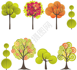 摘要树 矢量插图植物环境花朵素描草图衬套花瓶生长地球绘画图片