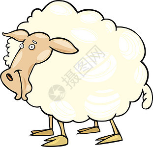 卡通羊羊小屋漫画羊肉哺乳动物艺术母羊动物国家牧场草地图片