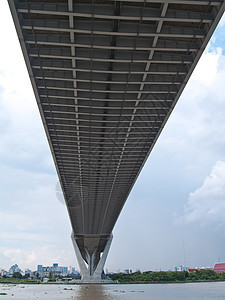 Bhumibol桥的一部分建筑民众建筑学工程天空风景地标运输工业场景图片