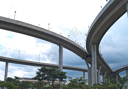 Bhumibol桥的一部分风景运输建筑地标天空戒指建筑学蓝色公园场景图片