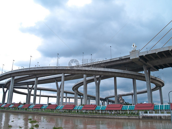 Bhumibol桥的一部分场景地标建筑学风景工业戒指建筑民众工程运输图片