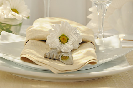 餐巾纸纺织品叉子刀具植物桌布教派餐厅部分银器奢华图片