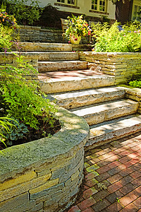 自然造石园林装修美化入口领导脚步建筑学房子后院小路楼梯图片