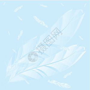 羽羽毛蓝色墙纸绘画背景图片