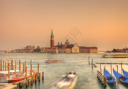威尼斯日落建筑旅游宗教两极港口地标船舶缆车教会建筑学图片