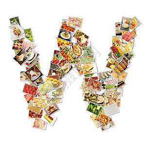 来函W食品收藏相片蔬菜剪贴簿创造力插图字母果味健康图片